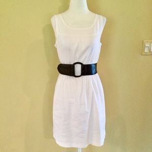 THEORY “HORATIA” WHITE LINEN DRESS